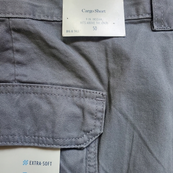 Croft & Barrow Cargo Shorts Men's Big & Tall Side Elastic Casual Gray NWT - Picture 9 of 14